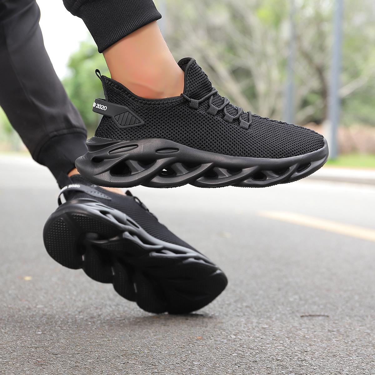 

Популярная повседневная спортивная обувь большого размера, мужская сетчатая обувь с закрученным дном, повседневная мужская обувь для бега с амортизацией, легкая мягкая подошва 36