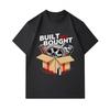 Men's 100% Cotton Crew Neck Short Sleeve T-Shirt, Built Not Bought Car Tuning Themed Printed Casual Tees with Coilovers Alloy Wheel Pattern for Auto E