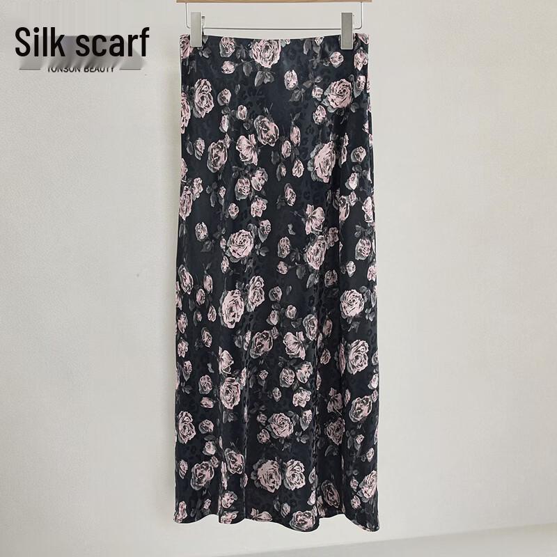 

Women s High-Waisted Floral A-line Midi Skirt S