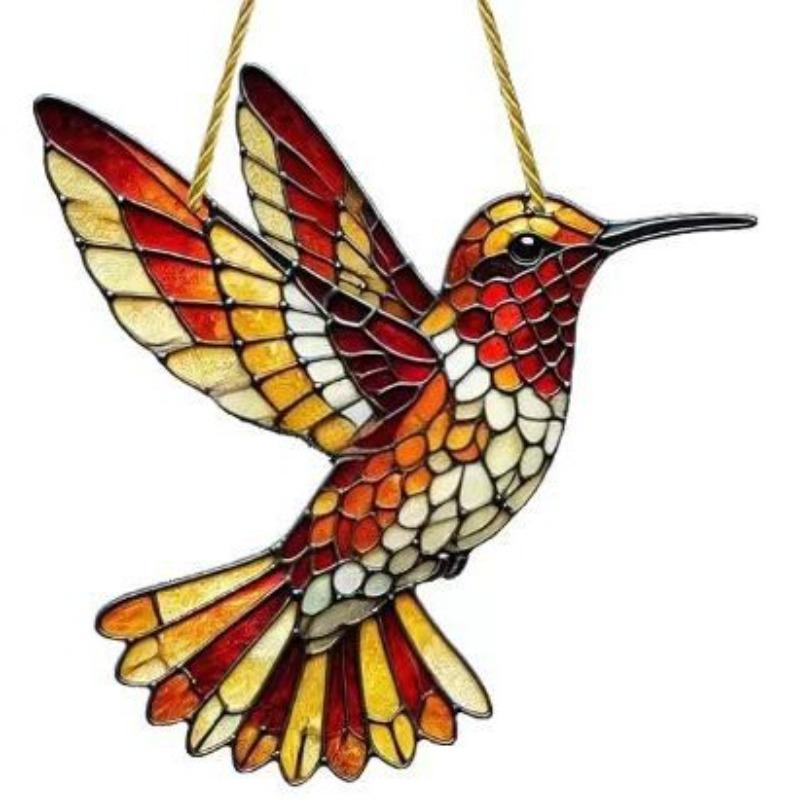 Christmas, Red Bird Light Catcher, Acrylic Pendant, Home, Outdoor, Garden, Courtyard, Hanging Decoration