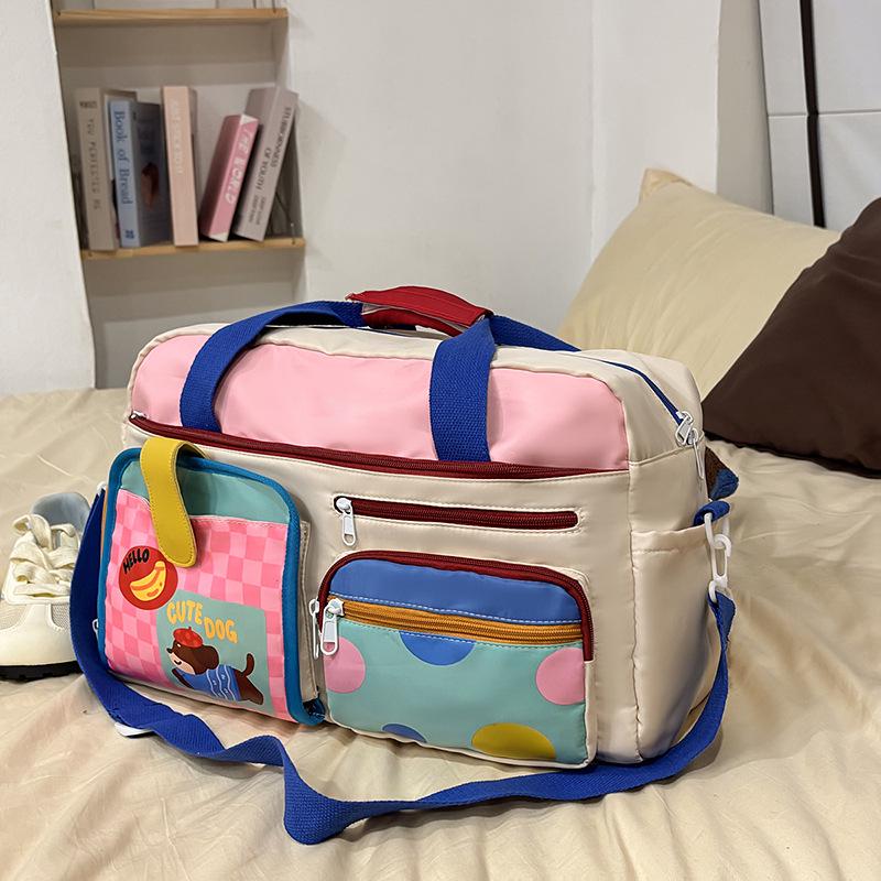 Women’s Large Capacity Color Block Gym & Travel Handbag