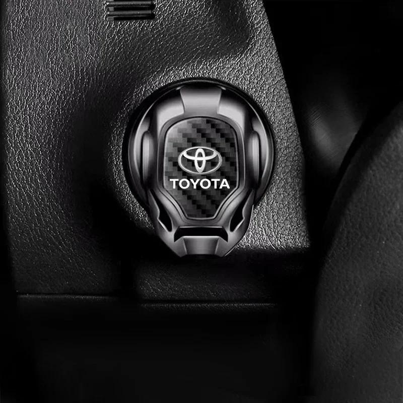 Auto Ein-Klick Startknöpfe Schutzabdeckung Emblem Dekoration Für Toyota Rav4 Corolla Camry Aqua Yaris Cross Auris TRD Hilux