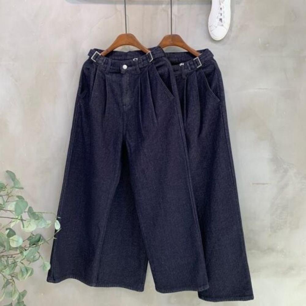 C S In The Room Ykk Zipper fleeCe Denim Wide pantS 2Color