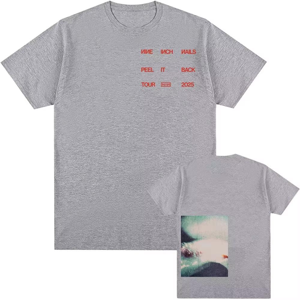 

Футболки Rock Band Nine Inch Nails Peel It Back Tour 2025 НОВАЯ футболка Хлопок Лето Круглый вырез Мужская футболка Мужчины Женщины Уличная одежда 4XL