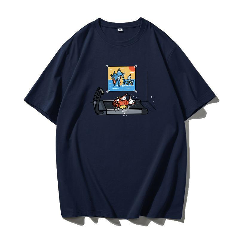 T-shirt Pokemon da Uomo Cotone Puro Casual Girocollo Manica Corta Abbigliamento Estivo Sportivo Casual Top a Manica Corta