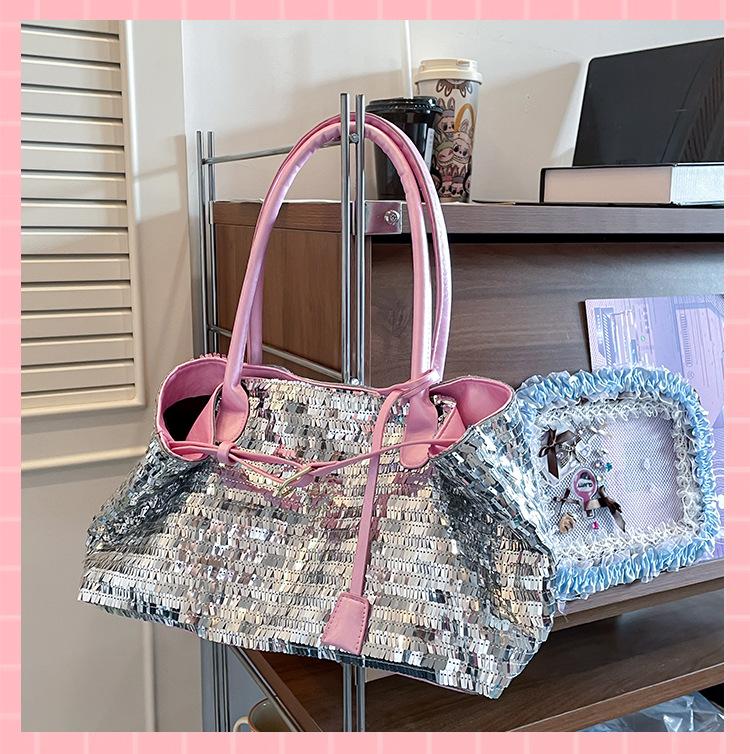 

Bag women s large capacity new shoulder bag women s niche design women s bag tote bag розовый