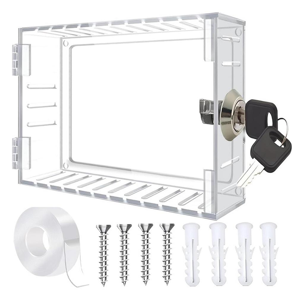 Uniwersalne pudełko blokujące termostat z kluczem, montowane na ścianie, przezroczysta osłona termostatu z zamkiem, osłona ochronna termostatu