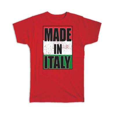 Gift T-Shirt : Made In Italy Flag Retro Artistic Italian Expat Country