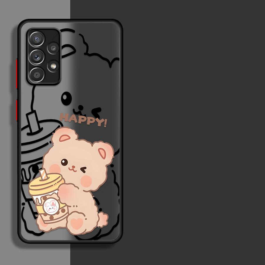 Cartoon Hase Bär Handyhülle Case für Samsung Galaxy A52S A72 A56 A55 A73 A33 A54 A34 A36 A14 A23 A17 A52 A16 A15 A53 A35