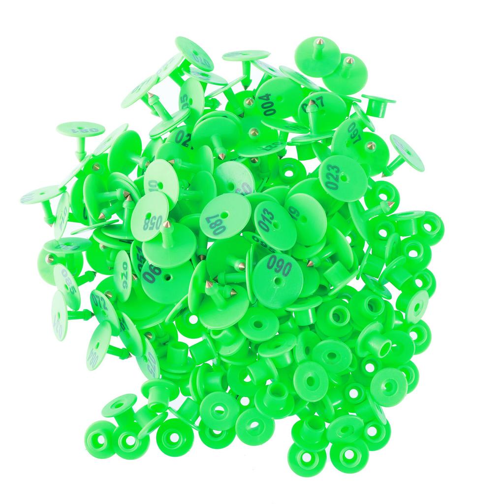 100Pcs Plastic Livestock Ear Tags 1-100 Sequential Numbering Foolproof One-Piece Design for Cattle Goats Pigs Animal Farm Use