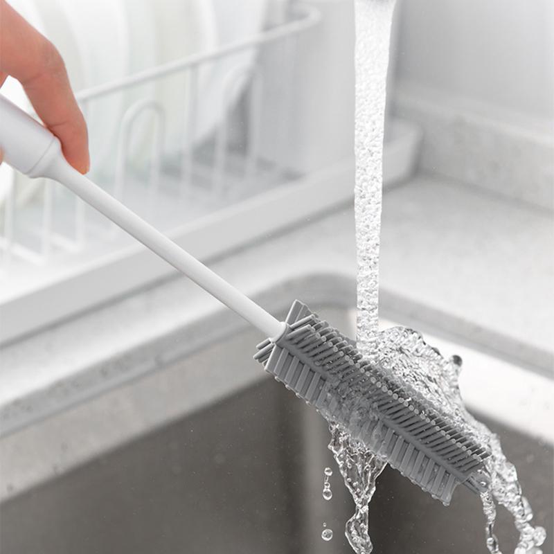 1-Pack Silicone Cup Brush Baby Bottle Brush Thermos Cup Cleaning Brush Long Handle Silicone Cleaning Brush Cleaning Tools