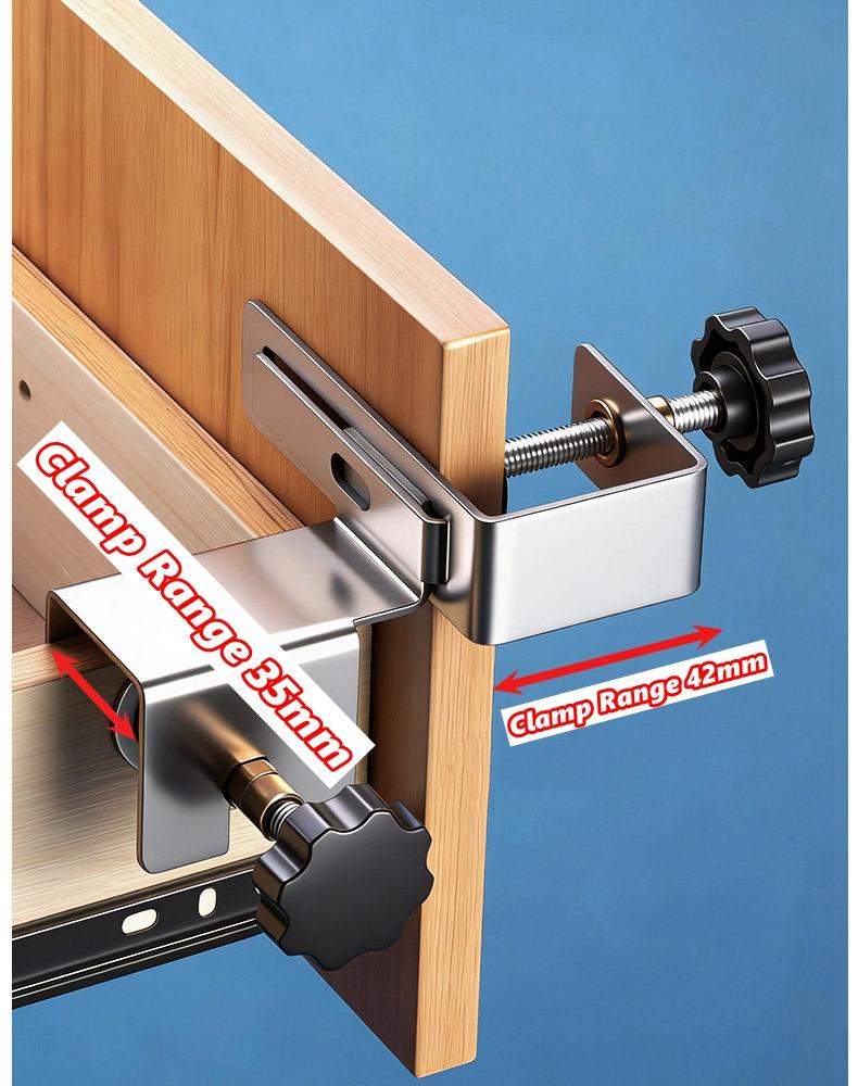 Universal Drawer Panel Installation Clamp Thickened Heavy Duty Drawer Fixing Clip Adjustable No Handle Drawer Fixing Bracket