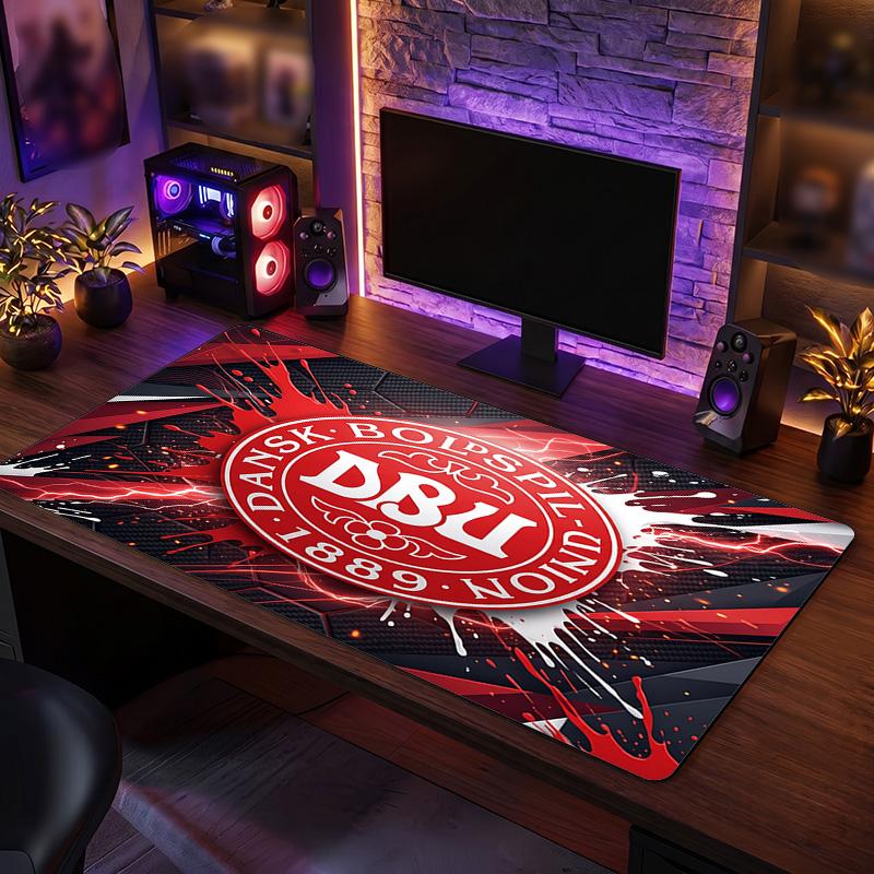 Denmark Football Crest Mouse Pad, Extended Non Slip Rubber Desk Mat for Gaming Office Laptop Fan Gift