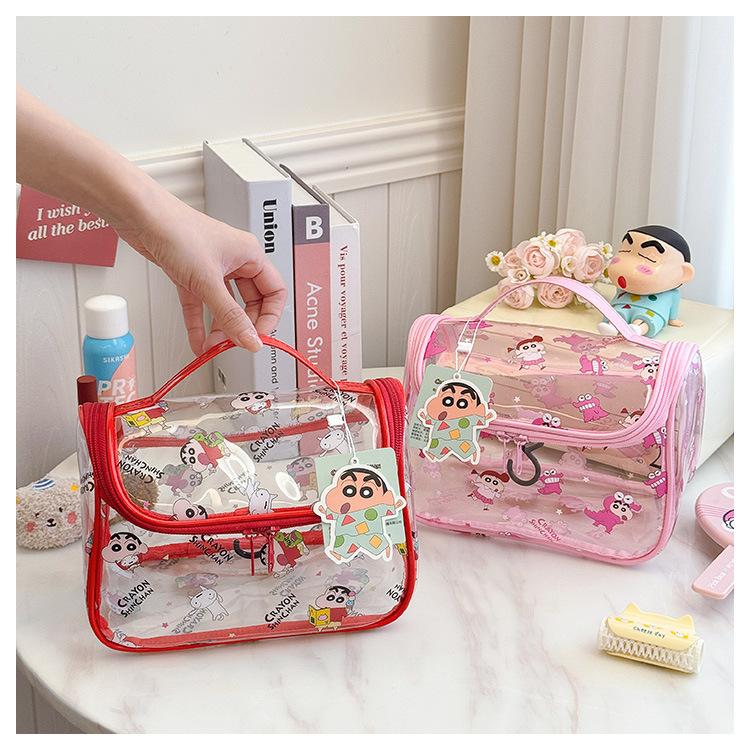 Large Capacity Crayon Shin-chan Makeup Bag Waterproof Toileting Storage Bag Portable Handheld Bag Travel Neceser Pouch