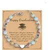 Adjustable Stainless Steel Chain Bracelet with 6mm Shoushan Stone Beads and Heart Charm