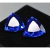 Natural Blue Tanzanite Loose Gemstone 18.24 Ct Trillion Shape Pair for Jewelry Making and Crafts