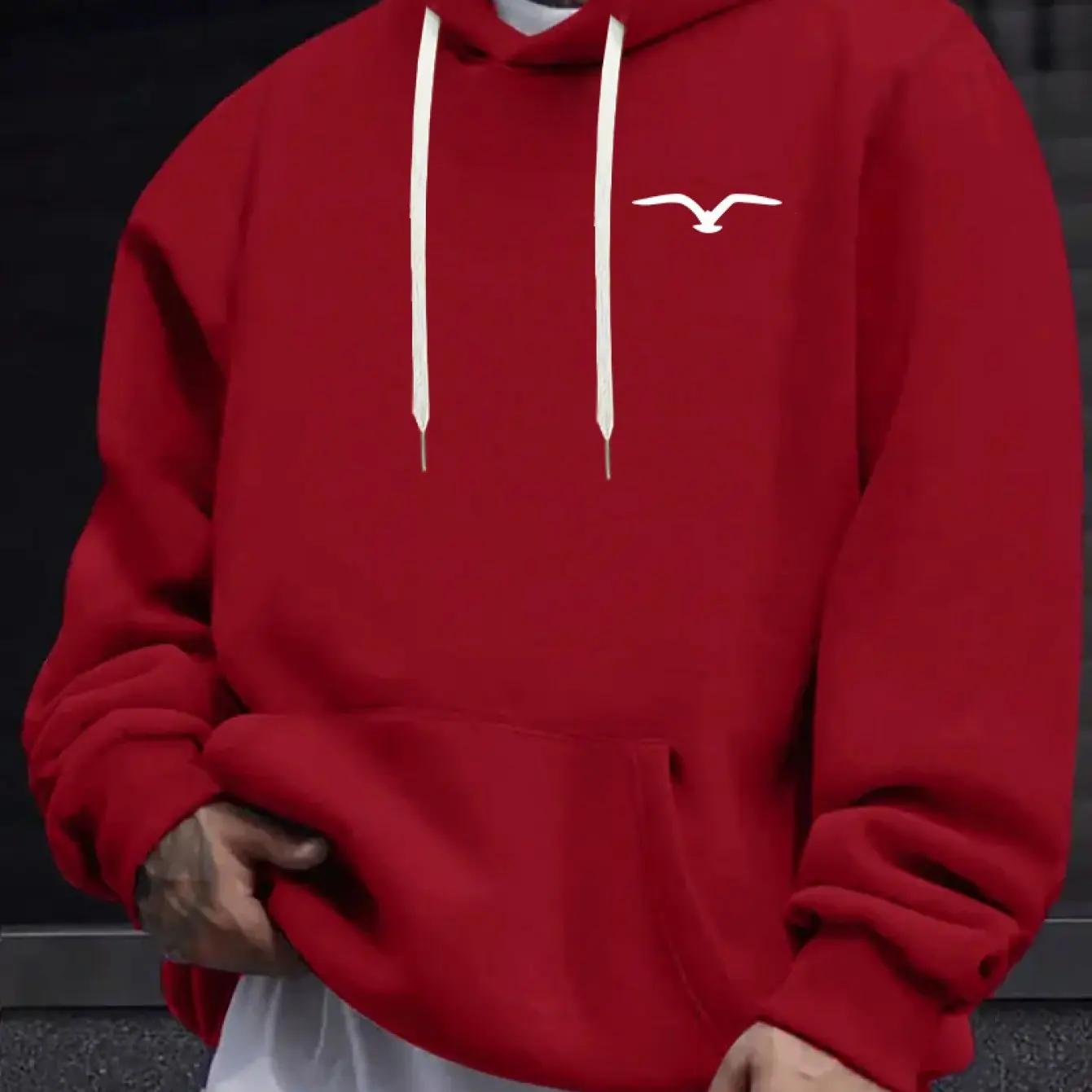 

Men s Casual Hoodie Bird Print Comfortable Long Sleeve Outdoor Autumn and Winter Hoodie 3XL