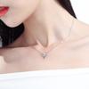 925 Sterling Silver Heart Pendant, Love Necklace, Women's Niche Light Luxury, European and American Fashion Zircon Silver Collarbone Chain Ins