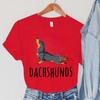 Stretching Dachshunds Women Short Sleeve Graphic Tshirt Summer Harajuku Hip Hop Dog Clothing Women Fashion Dachshunds TShirts