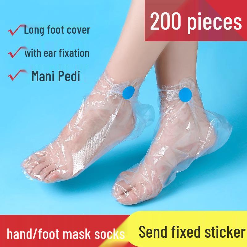Wasserdichte Einweg-Fuß- und Handmaskenüberzüge - Lange Röhre Transparente Schuhüberzüge