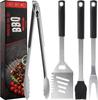 BBQ Accessories Grill Tools, Heavy Duty Grilling Accessories Barbecue Accessories Stainless Steel Grill Accessories with Spatula,Fork,Tongs,Brush