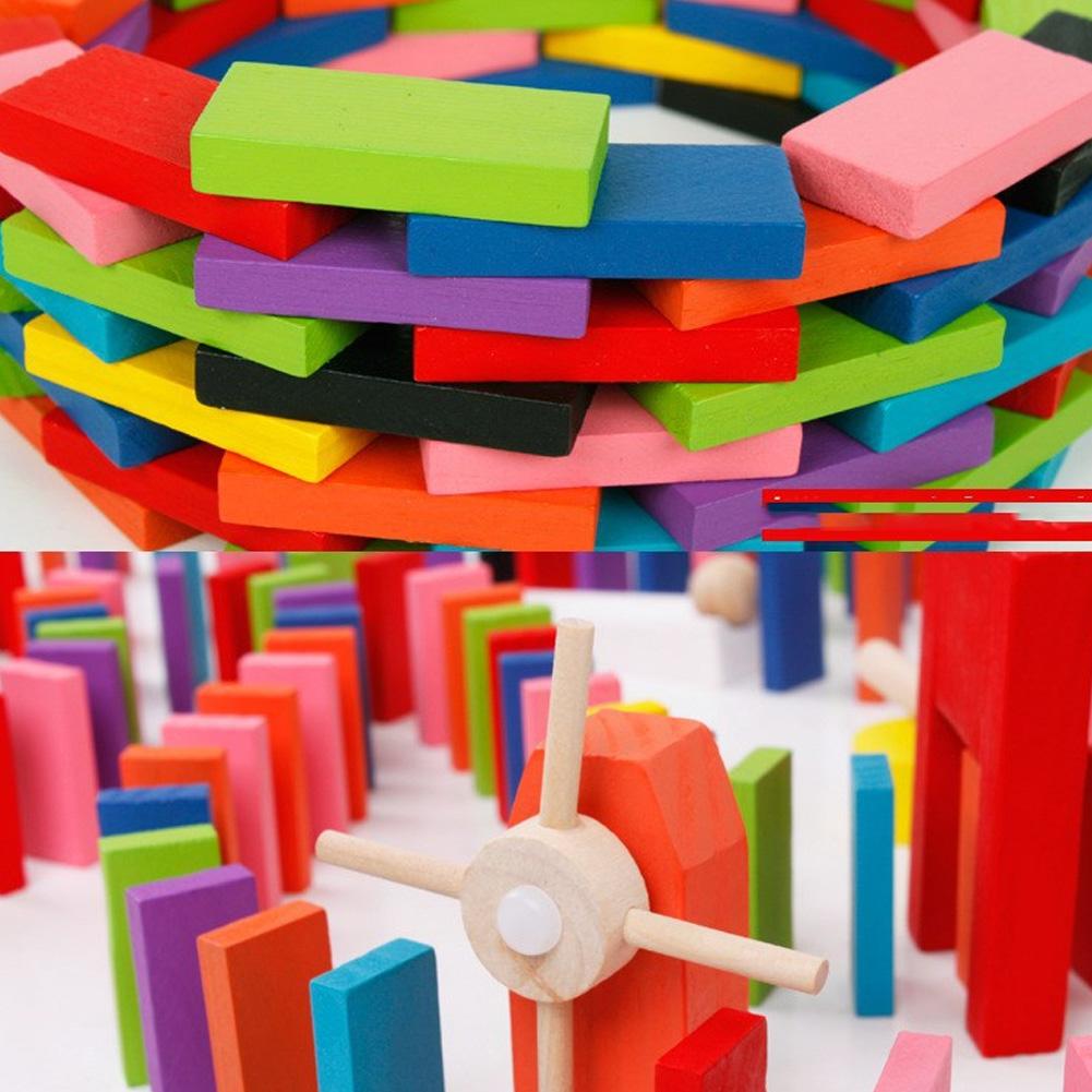 120ks Dřevěné Domino Hračky Děti Rané Učení Stavební Blok Vzdělávací Hračka 120ks Domino