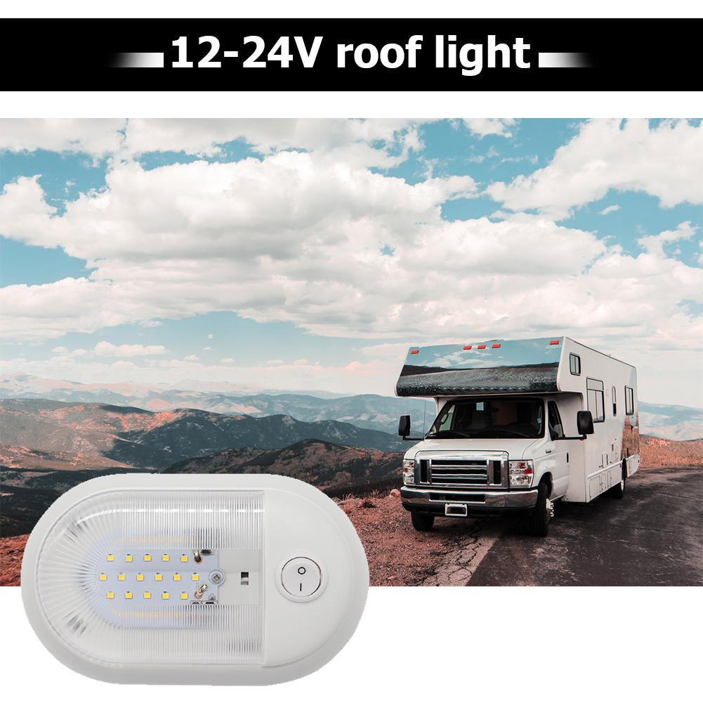12-24V 24 LED Dome Light Interior Ceiling Lamp with Switch for RV Marine Yacht Independent Switch Design Power Saving