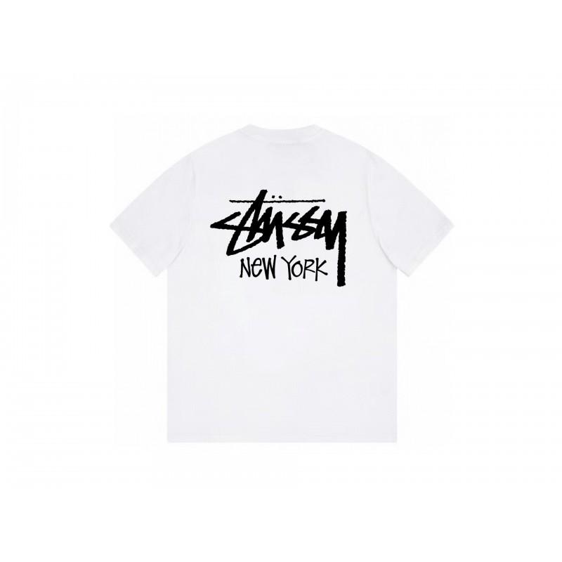 Stussy Short Sleeve T-Shirt Teens Loose Fit 270g Cotton Round Neck Casual Wear