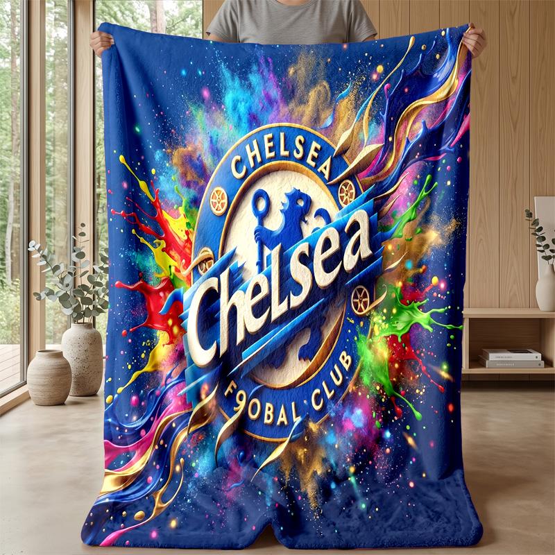 Coperta a tema Chelsea FC Morbida coperta in flanella Coperta morbida da divano Coperta accogliente per divano e letto per la decorazione della casa