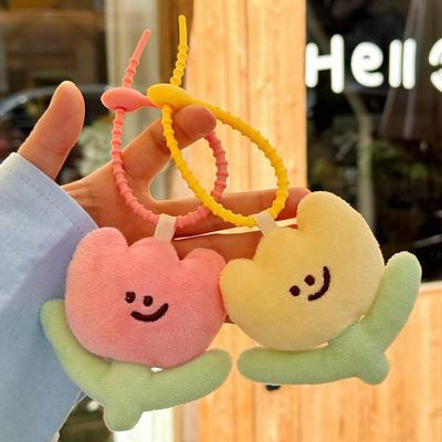 Cute Cartoon Plush Tulip Keychain Soft Stuffed Flower Dolls Bag Pendant Kawaii Plush Flower Decoration Accessories Girls Gifts