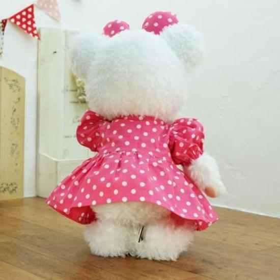 Cushu Cush UniBear Dark Pink Polka Dot Puff Sleeve Dress with Size Small Costume, Ribbon,