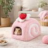 Cute Hamster Cake Nest Warm Bird Hiding House Chinchilla Shelter Plush Hamster Cage  Autumn Winter