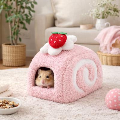 Pet Supplies Warm Hamster Cake Nest Swiss Roll Shape Soft Bird Hiding House Multi-Functional Cute Pet Sleeping Bag Household