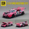 YTMH2 1/24 Ford Mustang GT3 Sport Racing Toy Car Model Diecast Metal Rally Miniature Sound & Light Gift For Child Kid Boy Collection