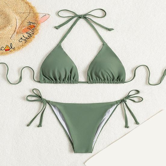 Women's Sexy Bikini Set Halter String Tie Side Two Piece Swimsuit Mini Triangle