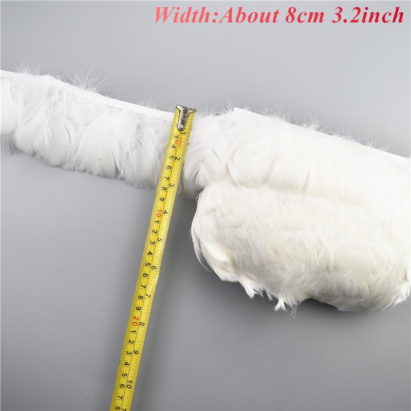 1Meters White Black Pheasant Feathers for Clothes Ribbon on Tape Rooster Goose Turkey Marabou Ostrich Fringe Trim Sewing Decor
