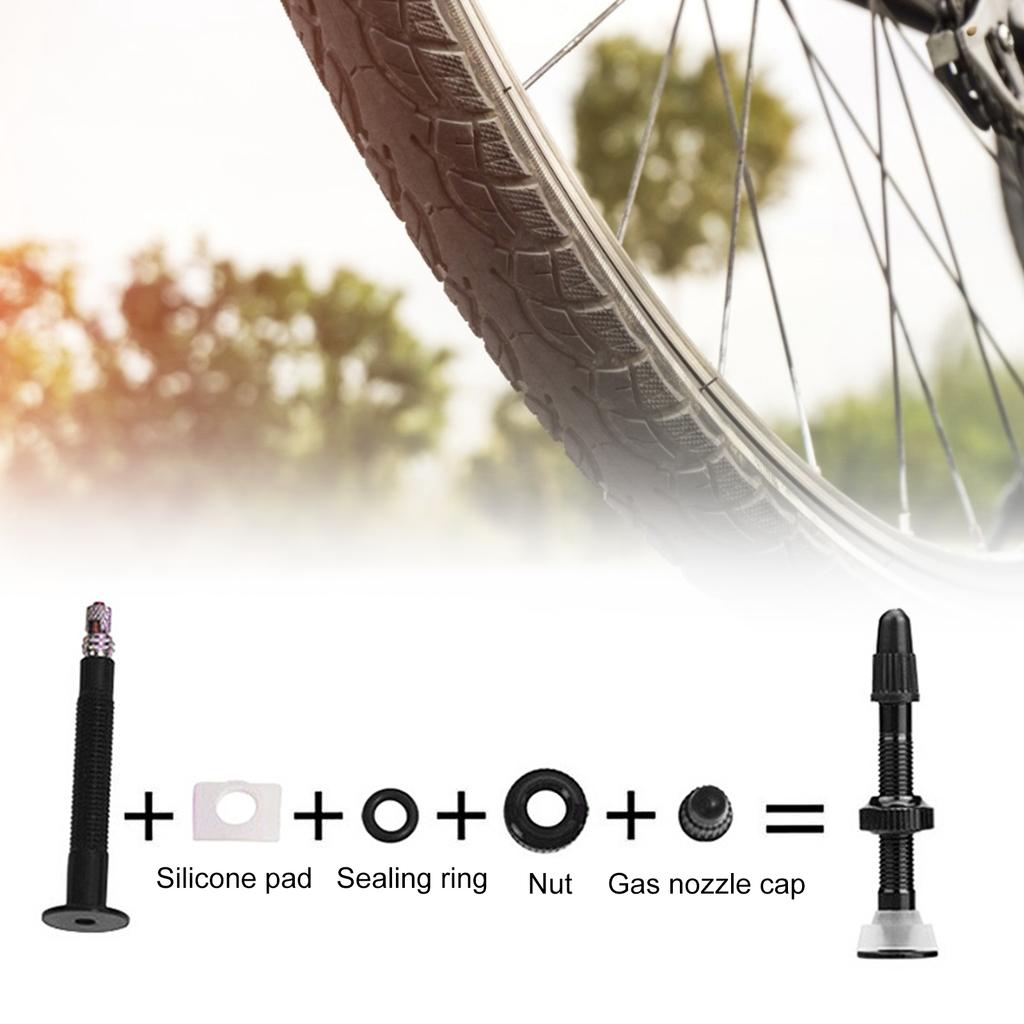 2pcs 60mm Tubeless   Valve Stem Lightweight Alloy Valve Stem for Mountain Road Bike