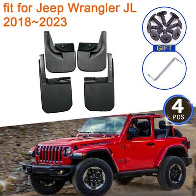4x for Jeep Wrangler JL 2018    2022 2023 Mud Splash Grade Mudguards Front Rear Wheel Fender Mudflap Car