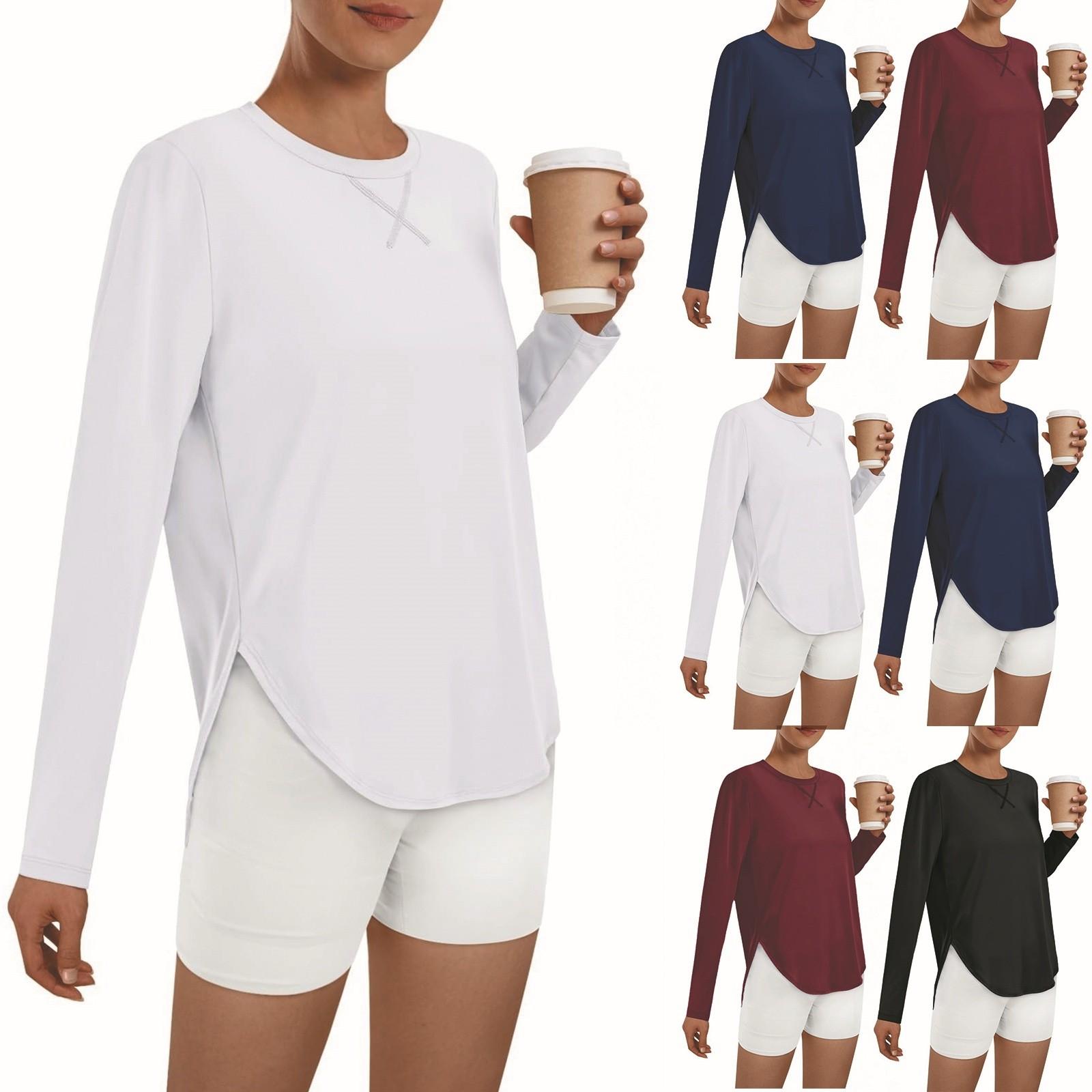 

Women s Fashionable Round-neck Long-sleeved Solid-color Pullover Casual Top XL винний