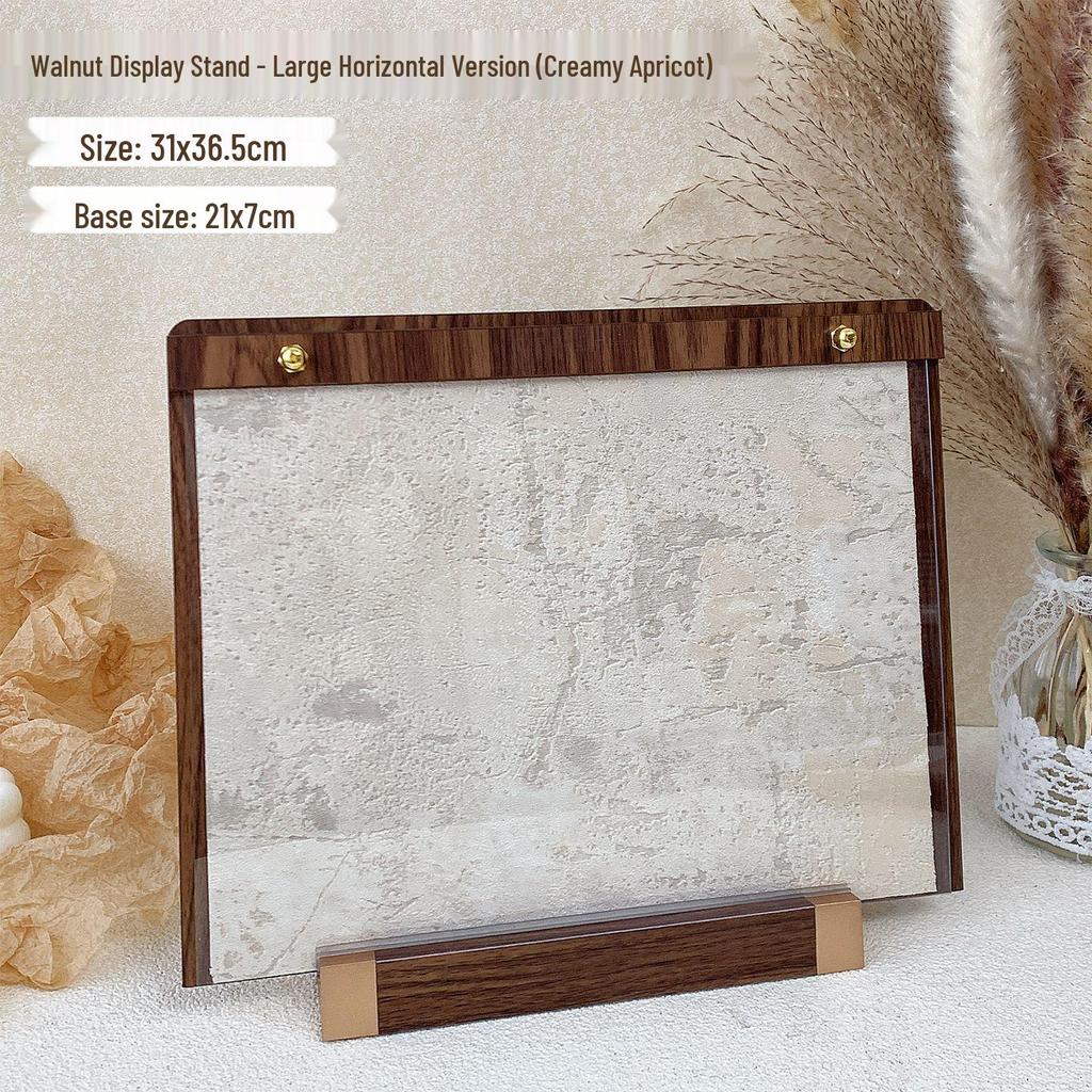 Walnut Wood Manicure Display Stand with Solid Base