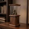 Vitrină Model Rezistentă la Praf Capac Transparent Vitrină pentru Figurine Bază din Lemn Cutie pentru Colecții