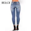 IELGY Cropped Jeans Damen Mode Loch Hohe Elastische Füße Enge Dünne Hüften Bequeme Unterseite