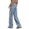 Men's Distressed Straight-Leg Workwear Jeans: European & American High-Street Style for Spring & Autumn