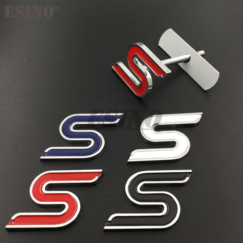 3D S Car Front Grill Zinc Alloy Badge Emblem For Car Body Accessories Car Styling Badge Decal for Ford Focus Fiesta Edge