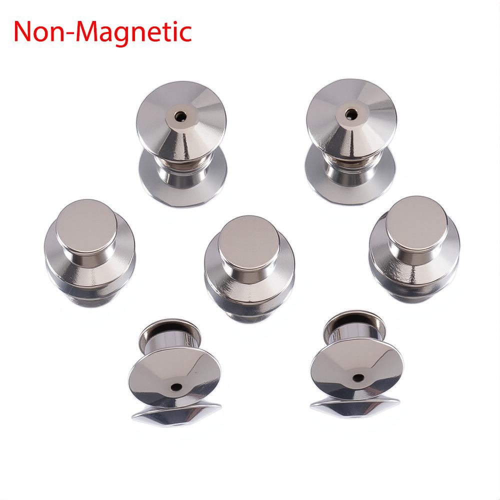 10Pcs Magnetic Clasp Brooch Locking Pin Backs Metal Pin Back Locking Pin Keepers Locking Clasp DIY Brooch Badge Jewelry Making
