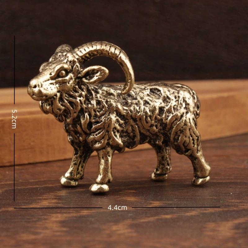 Mini Vintage Zinc Alloy Animal Goat Figurines Statue Home Decor Vintage Handcrafted For Desk Ornament
