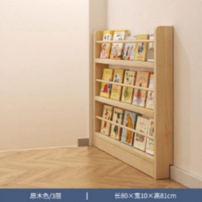 Behind the Door Bookshelf, Solid Wood Wall-mounted Storage Rack, Narrow Bookcase for Children's Rooms, Multi-layer Cabinet