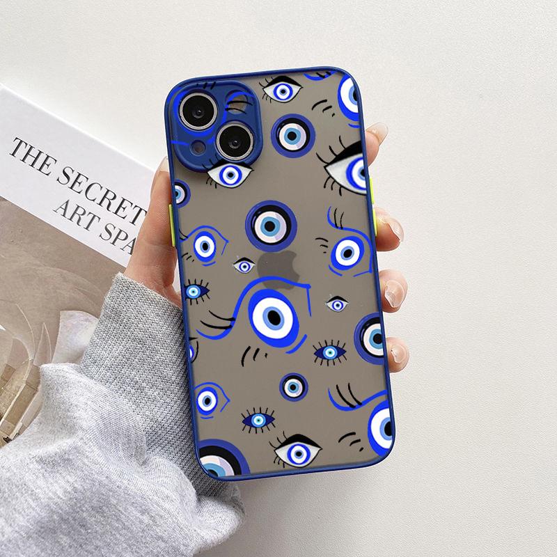 Turkish Lucky Blue Evil Eye Abstract Phone Case for IPhone 12 11 14 Pro Max X XR XS XR Classic Clear Cases for iPhone 13 Fundas