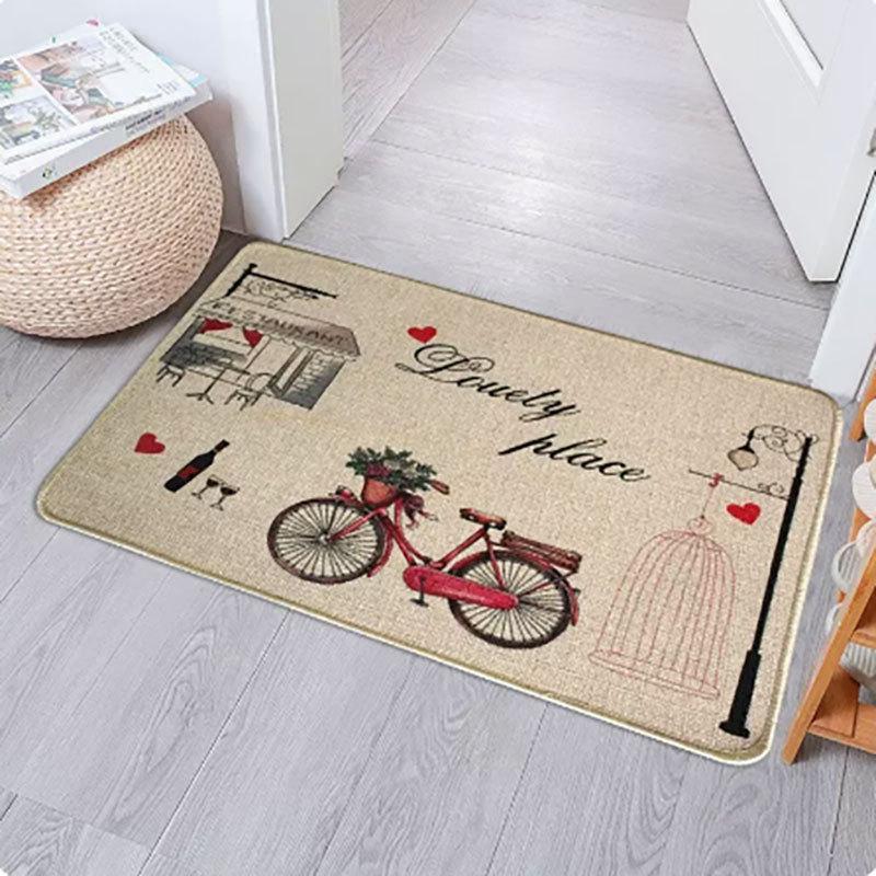 Entrance Mat Linen Carpet Living Room Mat Entrance Door Mat Household Non Slip Foot Mat