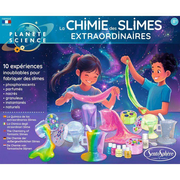Kit Scientifique - SENTOSPHERE - La chimie du Slime extraodinaires - Slim de toutes les couleurs - Origine Naturelle - Dès 8 ans